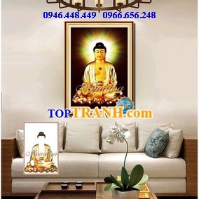 Tranh gắn đá phật A di đà